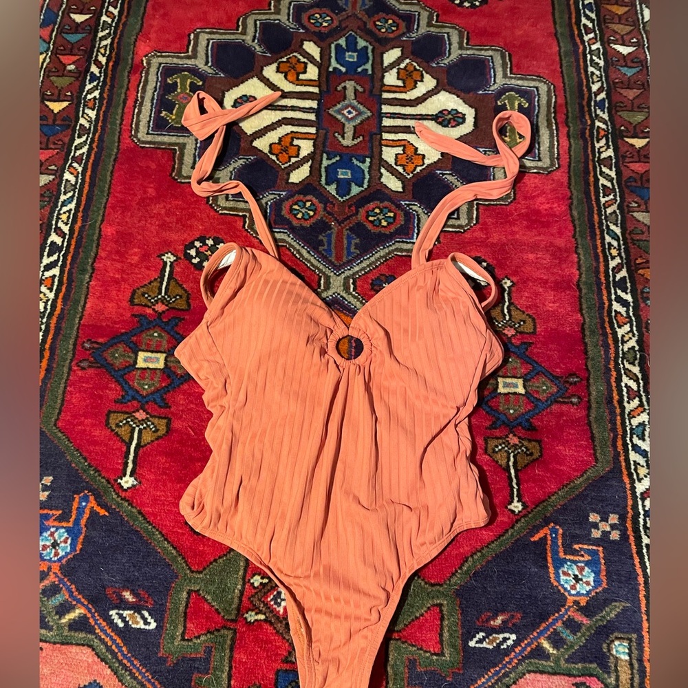 Orange Women’s One Piece Swimsuit. Sz Large